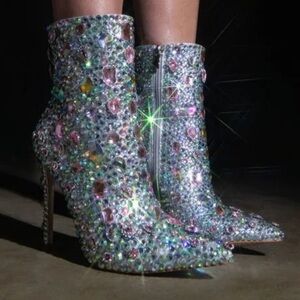 Sparkling Crystal Ankle Boots